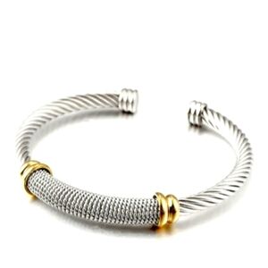 Twisted metal cuff bracelet